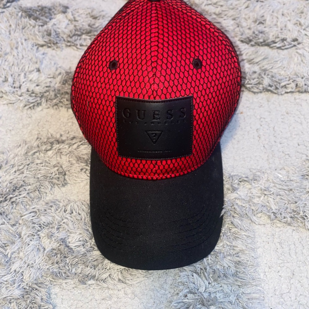 GUESS Black and Red Mesh Hat